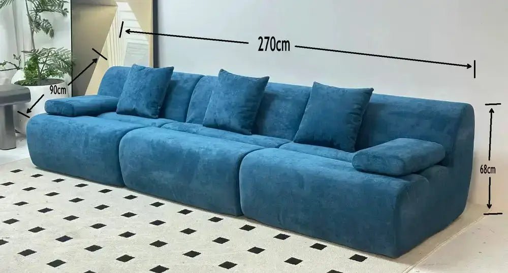 3 - Seater Fabric Sofa | Stain - Resistant & Easy Clean | Free Delivery Australia - Wide | 3 - Year Warranty - 路卡萨家具工厂