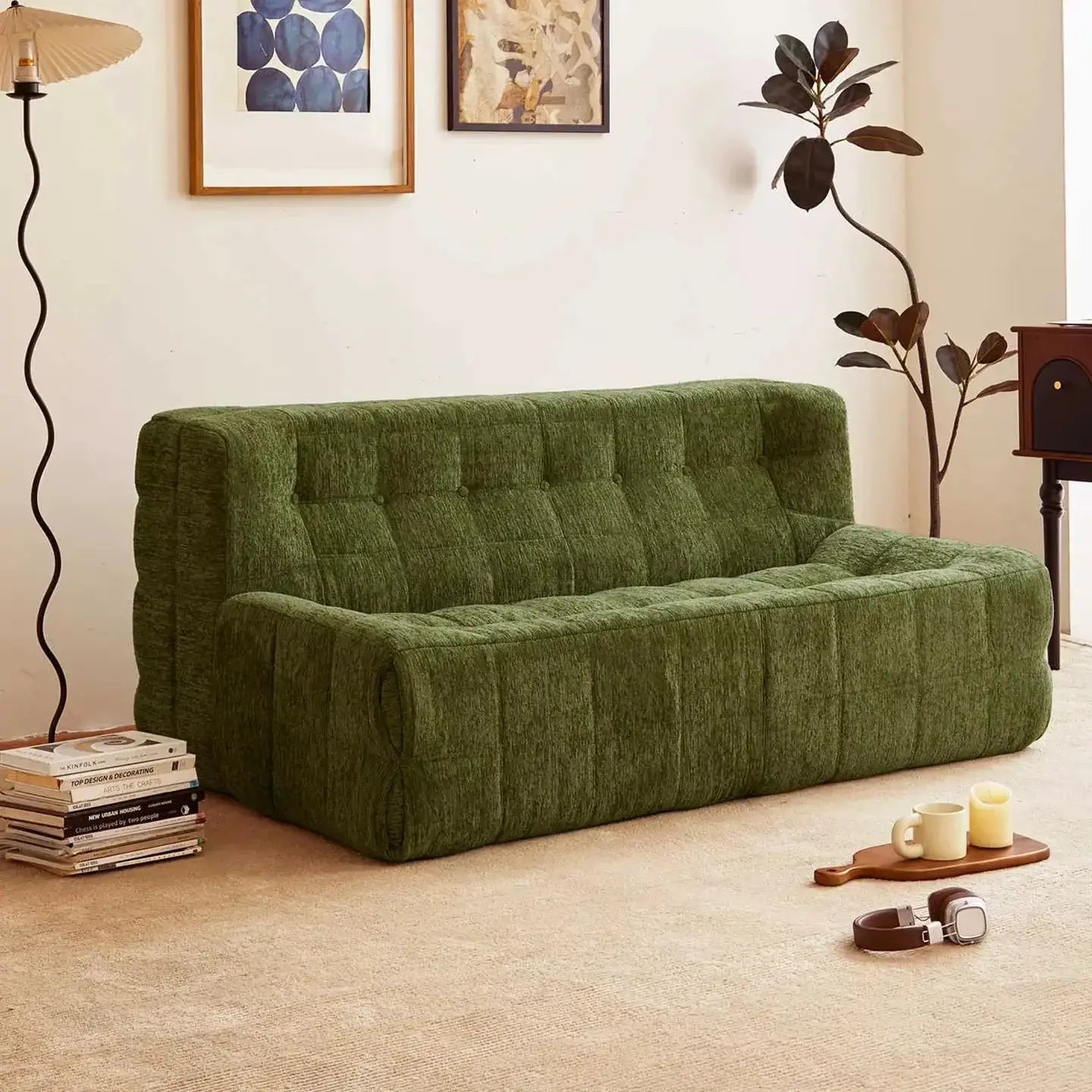 Double Lazy Sofa | Sit, Recline or Sleep | Waffle Fabric | Free Delivery Australia - Wide | 3 - Year Warranty - 路卡萨家具工厂