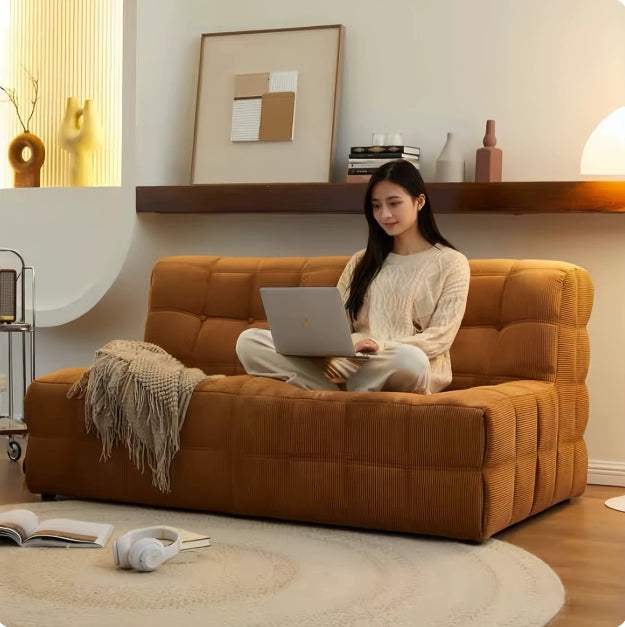 Double Lazy Sofa | Sit, Recline or Sleep | Waffle Fabric | Free Delivery Australia - Wide | 3 - Year Warranty - 路卡萨家具工厂