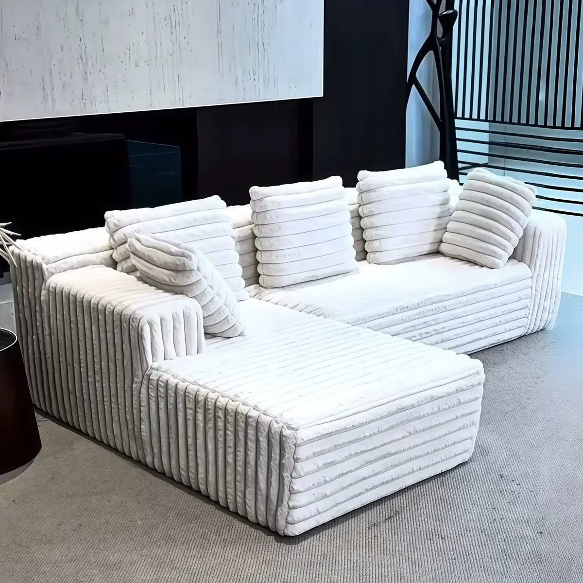 Retro 3 - Seater Chaise Lounge Sofa | Full Foam | Vacuum Compressed | Free Delivery Australia - Wide | 3 - Year Warranty - 路卡萨家具工厂