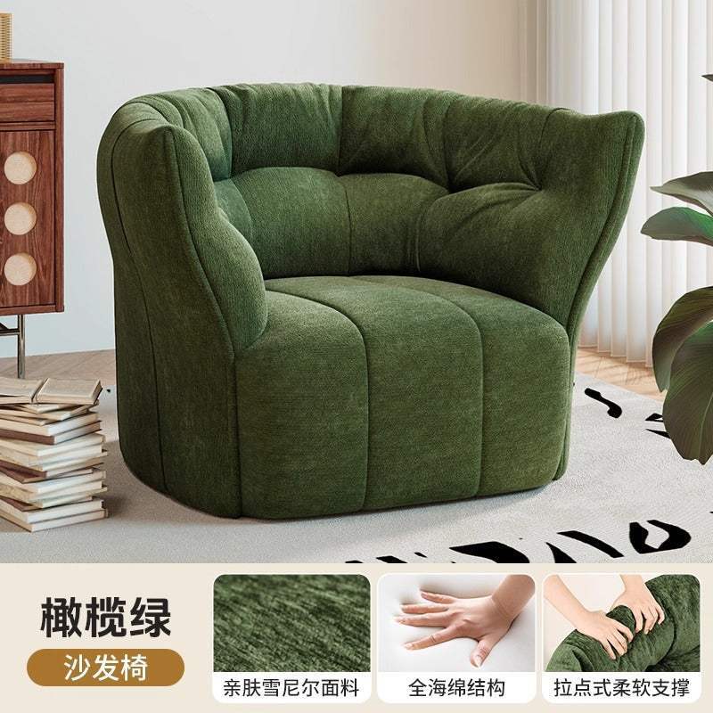 Retro Single Sofa Chair | Mid - Century Style | Fabric Upholstery | Free Delivery Australia - Wide | 3 - Year Warranty - 路卡萨家具工厂