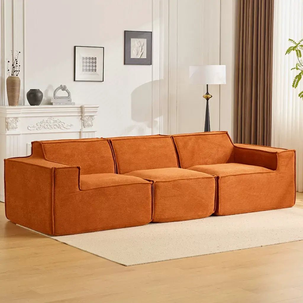 Tofu Block Sofa | Corduroy Fabric | Frameless Compressed | Free Delivery Australia - Wide | 3 - Year Warranty - 路卡萨家具工厂