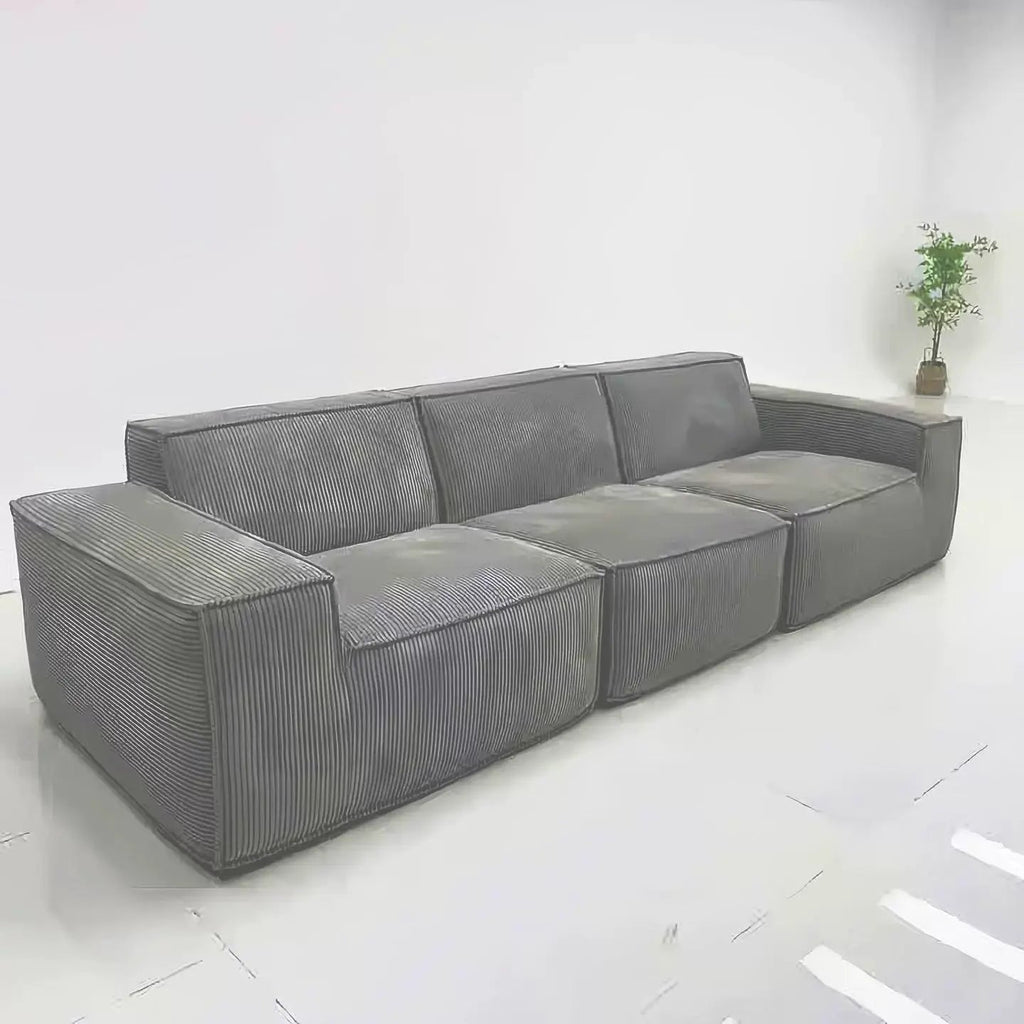 Tofu Block Sofa | Corduroy Fabric | Frameless Compressed | Free Delivery Australia - Wide | 3 - Year Warranty - 路卡萨家具工厂