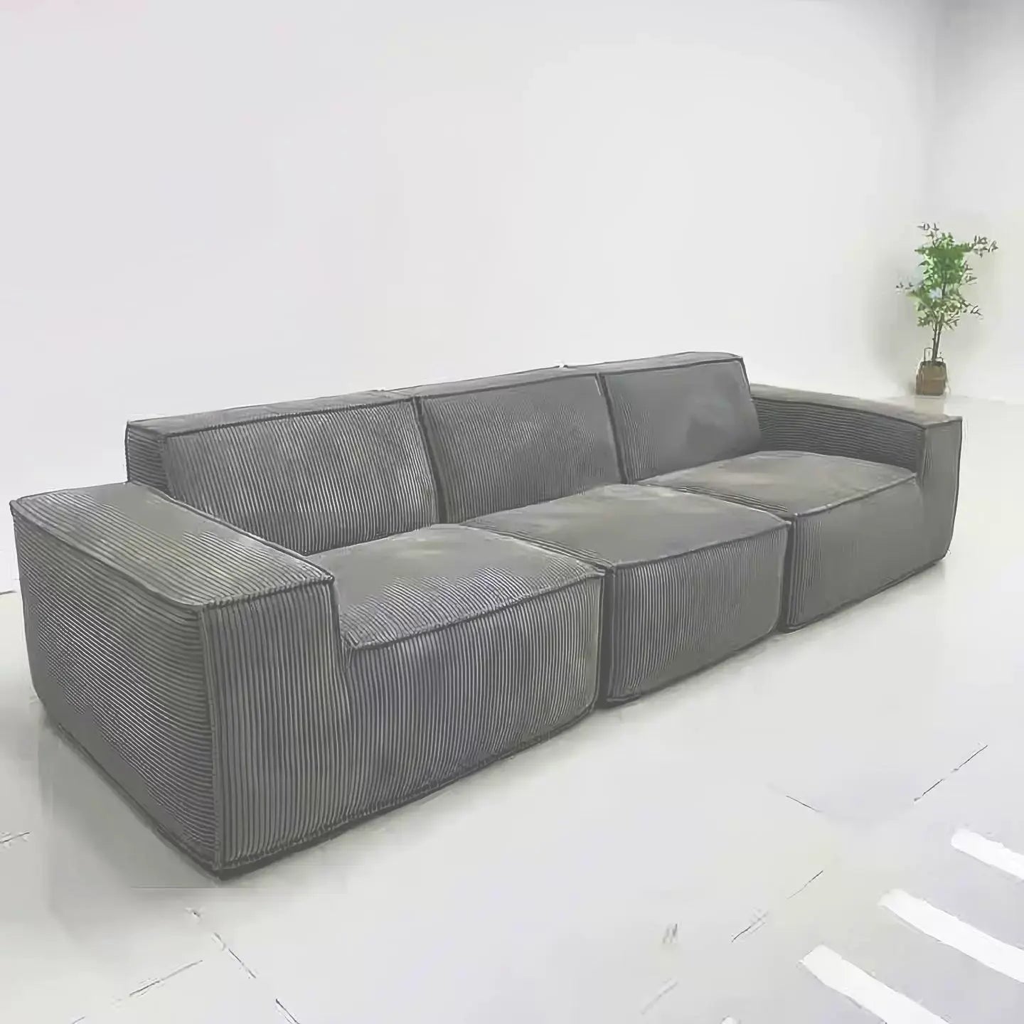 Tofu Block Sofa | Corduroy Fabric | Frameless Compressed | Free Delivery Australia - Wide | 3 - Year Warranty - 路卡萨家具工厂