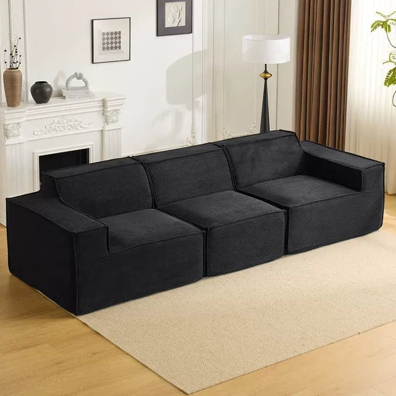 Tofu Block Sofa | Corduroy Fabric | Frameless Compressed | Free Delivery Australia - Wide | 3 - Year Warranty - 路卡萨家具工厂