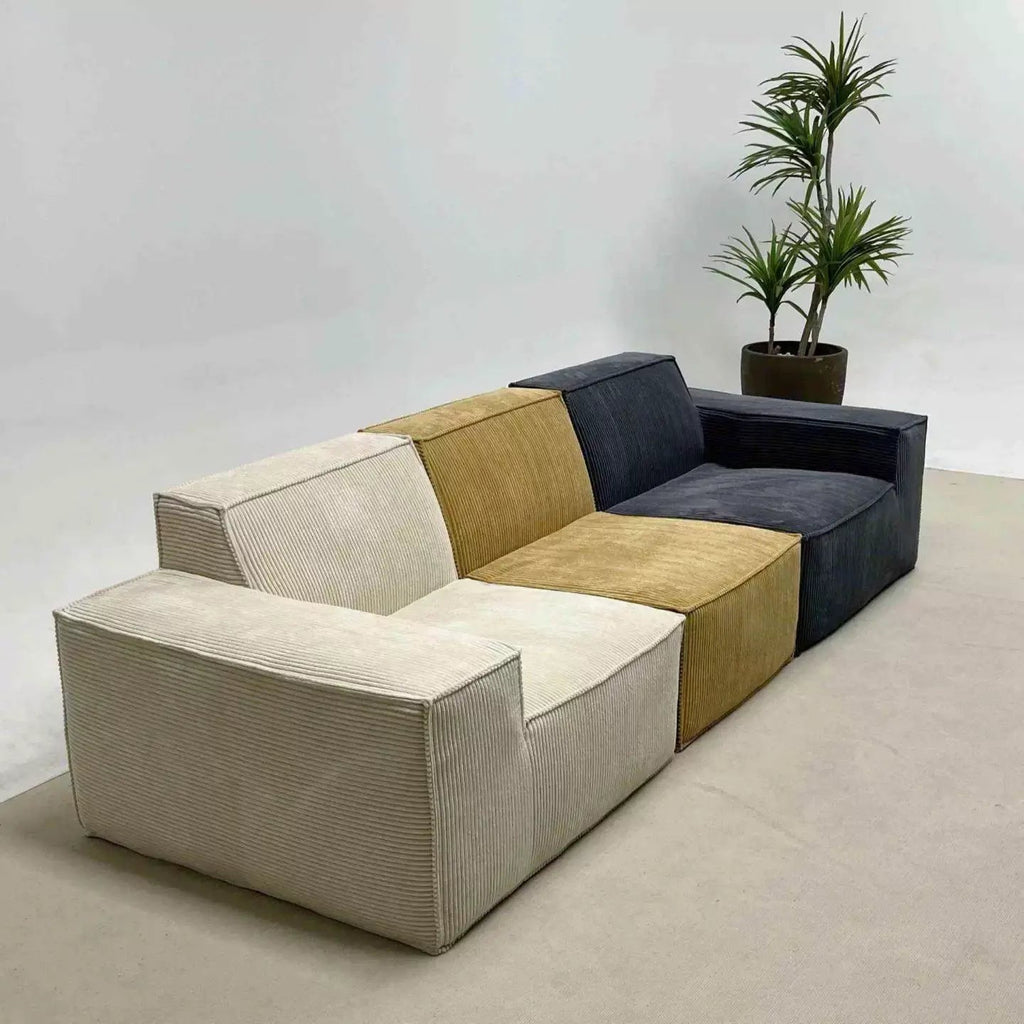 Tofu Block Sofa | Corduroy Fabric | Frameless Compressed | Free Delivery Australia - Wide | 3 - Year Warranty - 路卡萨家具工厂