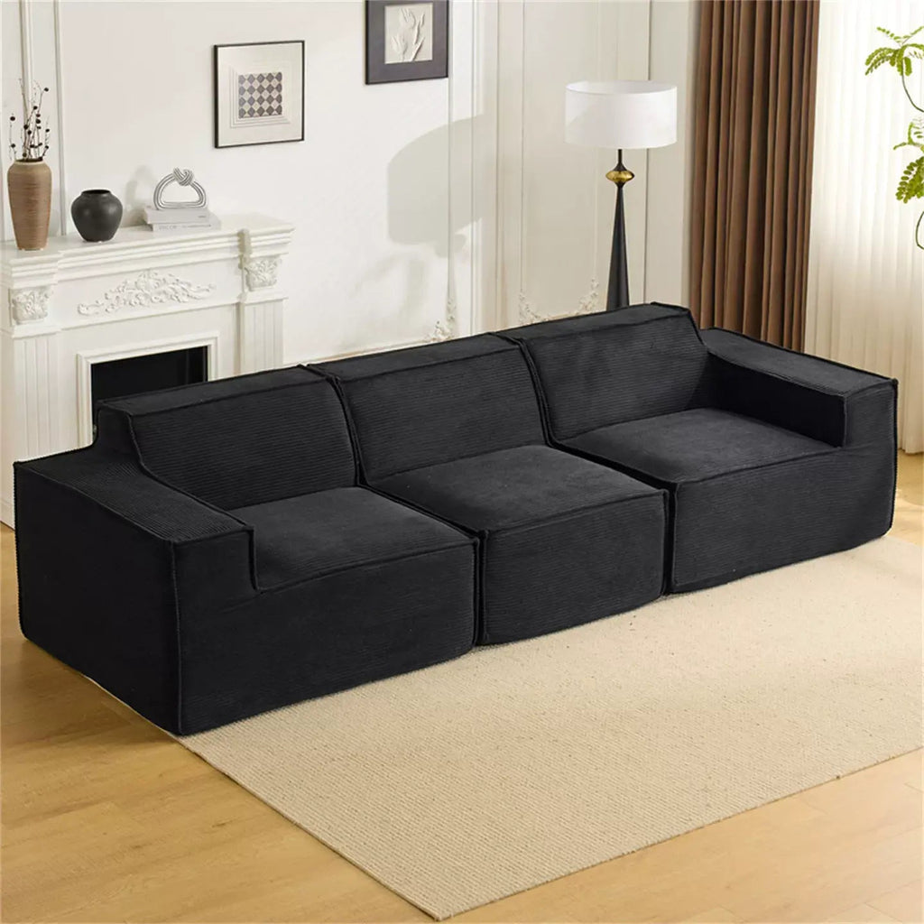 Tofu Block Sofa | Corduroy Fabric | Frameless Compressed | Free Delivery Australia - Wide | 3 - Year Warranty - 路卡萨家具工厂