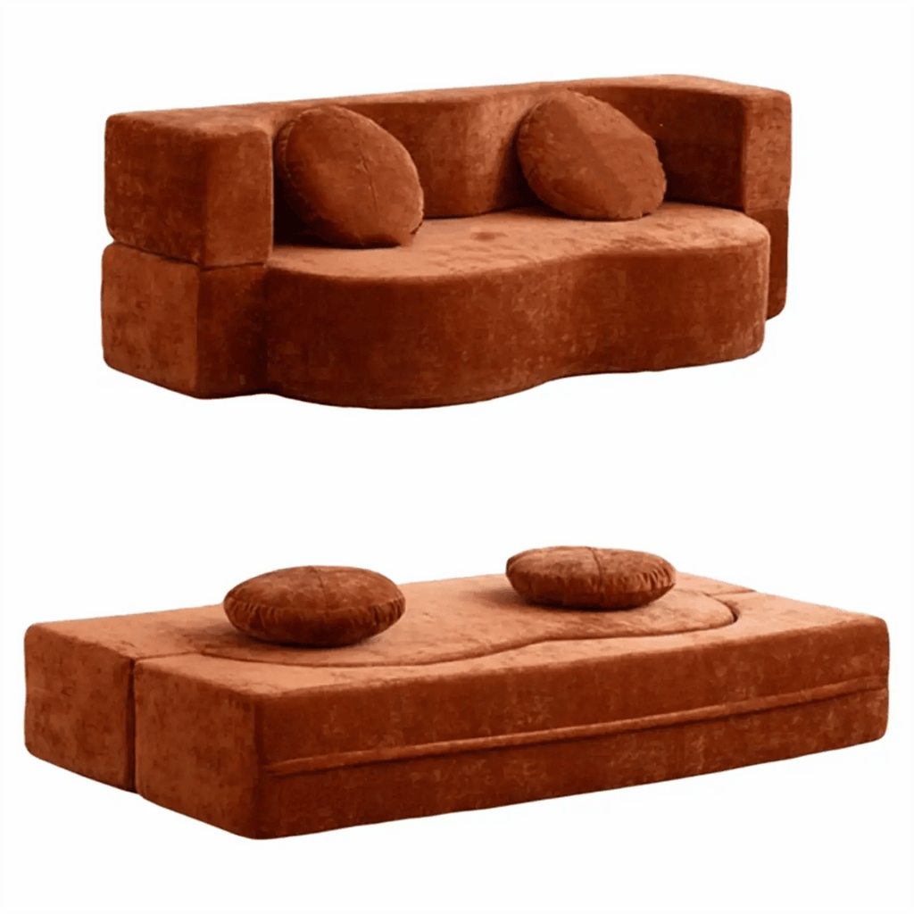 Vintage Fabric Sofa Bed | Foldable Dual - Use | Washable 2 - 3 Seater | Free Delivery Australia - Wide | 3 - Year Warranty - 路卡萨家具工厂