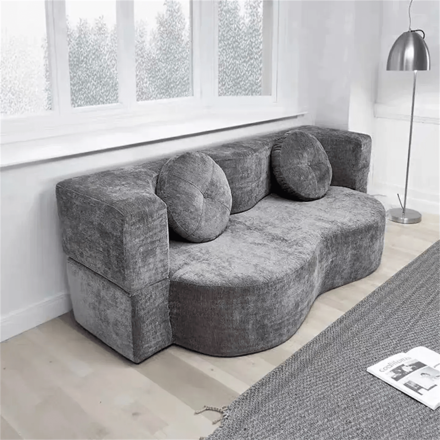 Vintage Fabric Sofa Bed | Foldable Dual - Use | Washable 2 - 3 Seater | Free Delivery Australia - Wide | 3 - Year Warranty - 路卡萨家具工厂