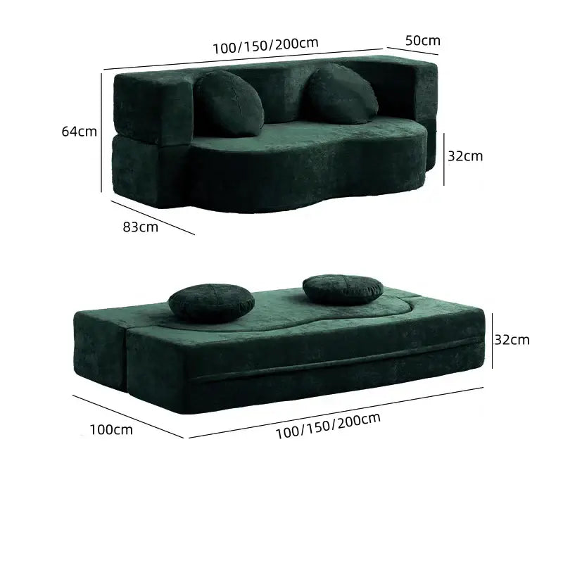 Vintage Fabric Sofa Bed | Foldable Dual - Use | Washable 2 - 3 Seater | Free Delivery Australia - Wide | 3 - Year Warranty - 路卡萨家具工厂